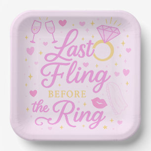 Last Fling Before The Ring Napkins Paper Plate