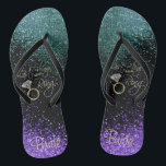 Last Fling Before the Ring - Purple & Teal Jandals<br><div class="desc">🥇AN ORIGINAL COPYRIGHT ART DESIGN by Donna Siegrist ONLY AVAILABLE ON ZAZZLE! Flip Flop Shoes ready for you to personalise. Matching products are available or you can just transfer the design to another product. If need be... you can delete all text and start fresh with your own text, colour and...</div>