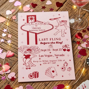 Last Fling Las vegas Bachelorette itinerary Invitation