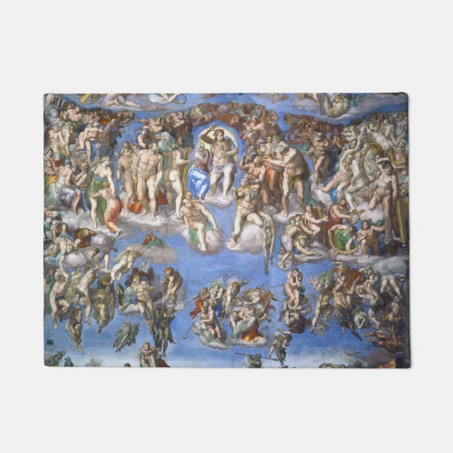 Last Judgement From The Sistine Chapel By Michelan Doormat (Front)