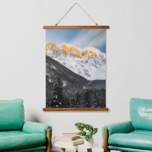 Last light of sunset on Slovenian Alps Hanging Tapestry