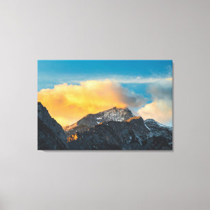 Last light on mountains before sunset canvas print