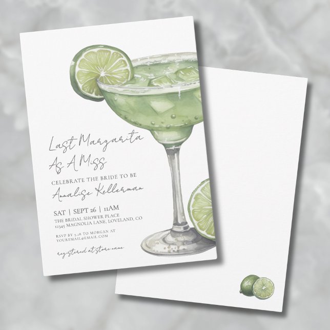 Last Margarita As A Miss Bridal Shower Invitation (Last Margarita As A Miss Bridal Shower Invitation)