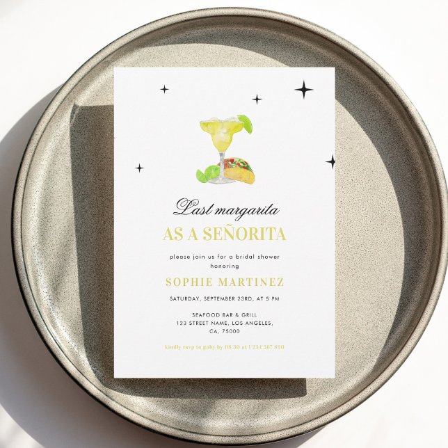 Last Margarita as a Señorita Bridal Shower  Invitation (Creator Uploaded)