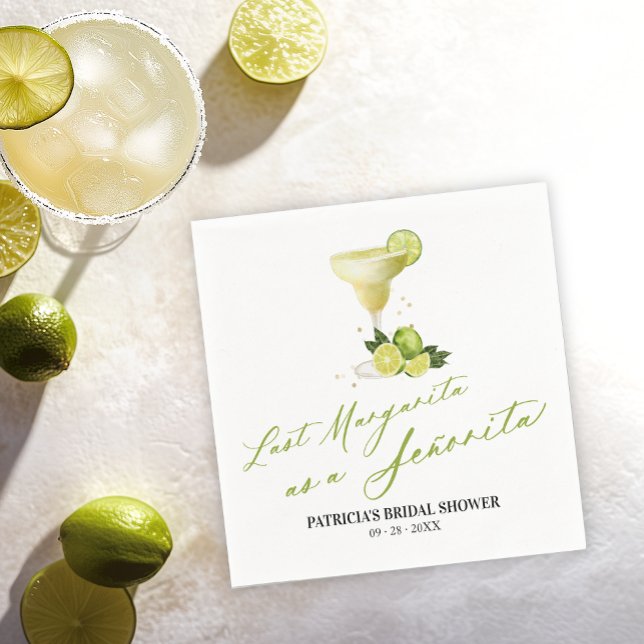 Last Margarita As A Señorita Bridal Shower  Napkin (Creator Uploaded)