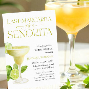 Last Margarita As A Señorita   Lemon Bridal Shower Invitation