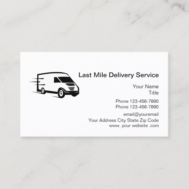 Last Mile Delivery Courier Service Business Card (Front)