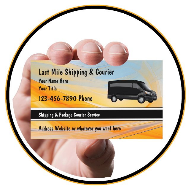 Last Mile Shipping & Courier Glossy Business Card (Creator Uploaded)