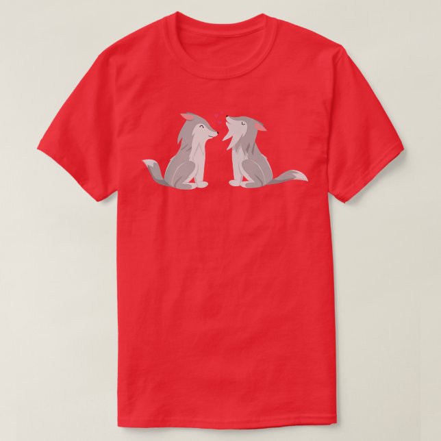 Last Minute Hanukkah Matching Couple Wolf Lovers  T-Shirt (Design Front)