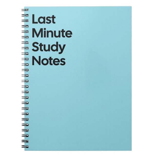 Last Minute Study Notebook (Front)