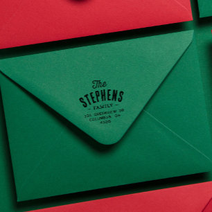 Last name arch cute simple return address self-inking stamp