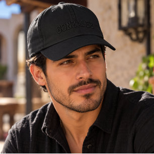 Last Name Black on Black Embroidered Monochrome Hat
