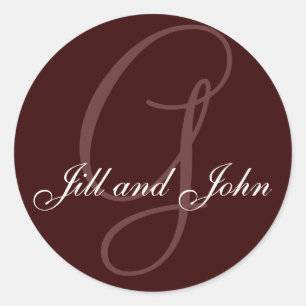 Last Name Initial G plus First Name Classic Round Sticker