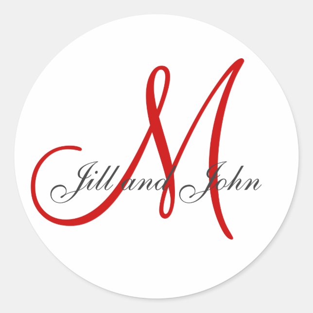 Last Name Initial plus First Names Red Sticker (Front)