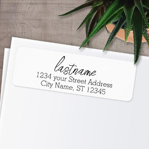 Last Name - Isabella Script font - Return Address