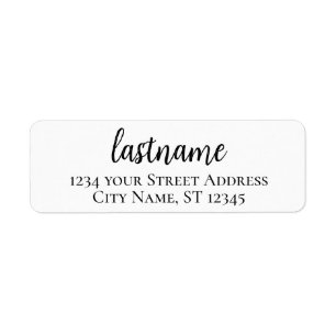 Last Name - Madeline Script Custom Return Address