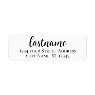 Last Name Mighty Love Script Custom Return Address
