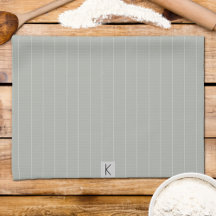 Last Name Sage Green White Striped