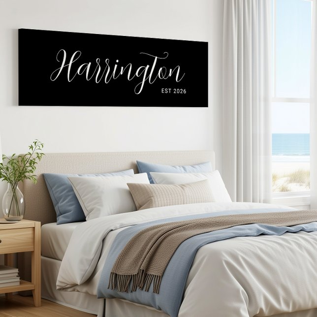 Last Name Sign Est Date Long Canvas Family Gift (Creator Uploaded)
