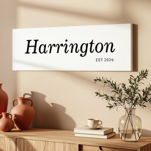 Last Name Sign Est Date Long Narrow Can Be Framed