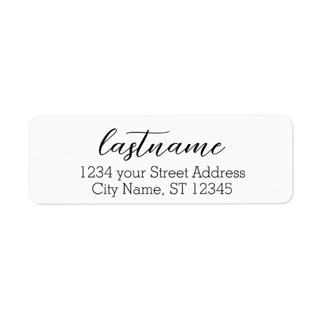 Last Name - Wedding Script font - Return Address (Front)