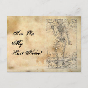 Last Nerve - Halloween Skeleton Postcard