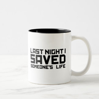 Last Night A DJ Saved My Life Two-Tone Coffee Mug