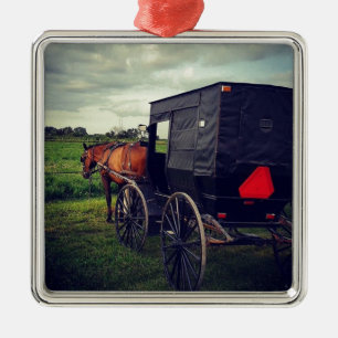Last Night in an Amish community, Amish Horse Metal Tree Decoration