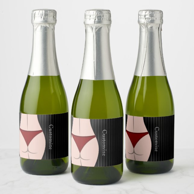 Last Night Of Freedom Bachelor Party Sparkling Wine Label (Bottles)