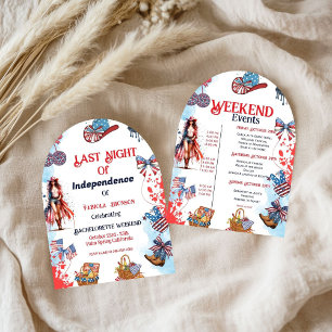 Last night of independence 4th of Bachelorette Invitation