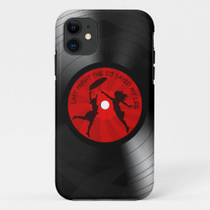 Last Night The DJ Saved My Life Vinyl Record Black Case-Mate iPhone Case
