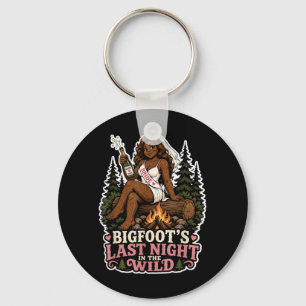 Last Night Wild Bigfoot Bachelorette Party Funny Key Ring