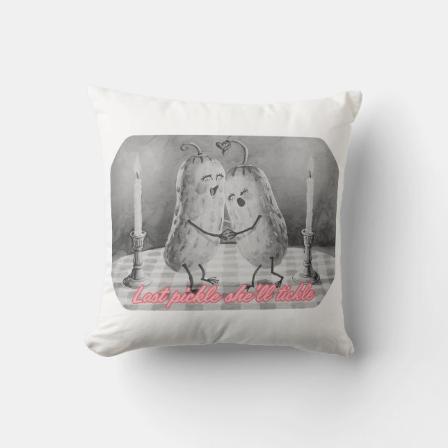 Last Pickle She'll Tickle | Funny Bachelorette  Cushion (Front)