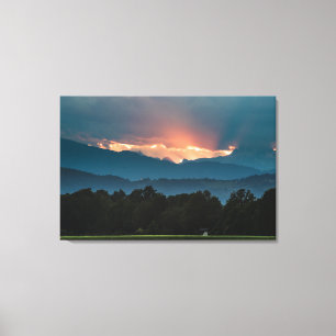 Last rays of sun before sunset canvas print