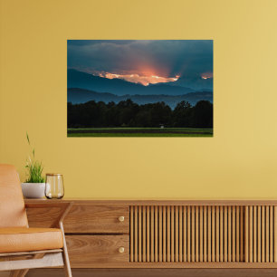 Last rays of sun before sunset poster
