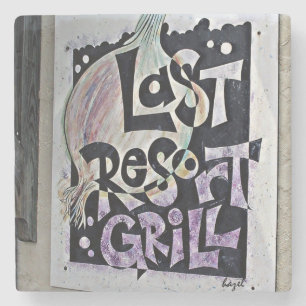 Last Resort Athens Georgia Marble Stone Coaster. Coaster