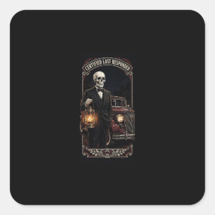 Last Responder Skeleton Lantern Hearse Sticker