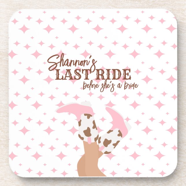 Last Ride Bachelorette Party Coaster (Front)