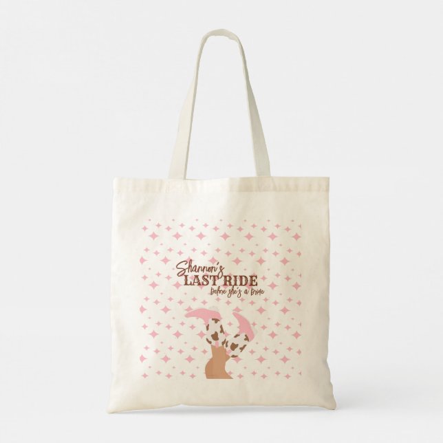 Last Ride Bachelorette Party Tote Bag (Back)