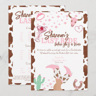 Last Ride Weekend Trip Bachelorette Party Invitation