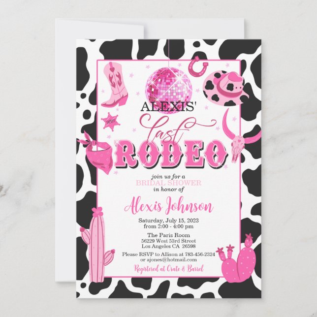 Last Rodeo Bachelorette/Bridal Shower Invitation (Front)