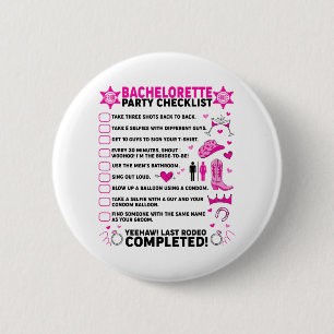 Last Rodeo Bachelorette Party Bride Western Cowgir 6 Cm Round Badge