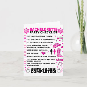 Last Rodeo Bachelorette Party Bride Western Cowgir Card