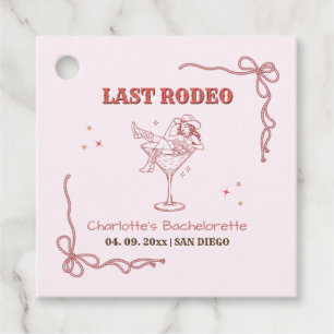 Last Rodeo Bachelorette Party Disco Cowgirl Bach Favour Tags