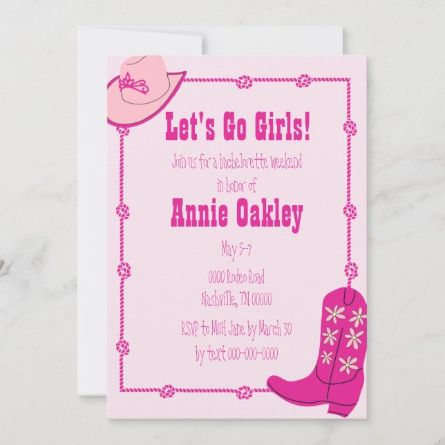 Last Rodeo Bachelorette Party Invitation  (Front)