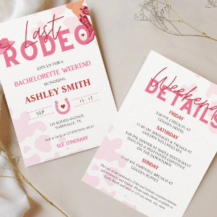 Last Rodeo Bachelorette Weekend Let's go Girls Invitation