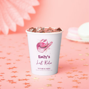 Last Rodeo Bachelorette Weekend Pink Paper Cups