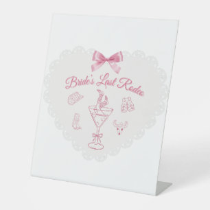 “Last Rodeo” Bride Tribe Western Bachelorette Pedestal Sign