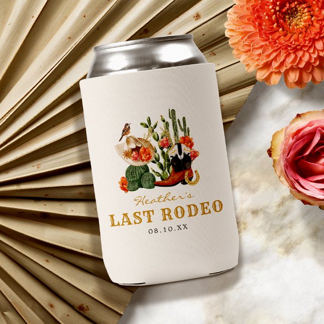 Last Rodeo Can Cooler (Boho Watercolor Wild West Last Rodeo Bridal Shower Can Cooler
)
