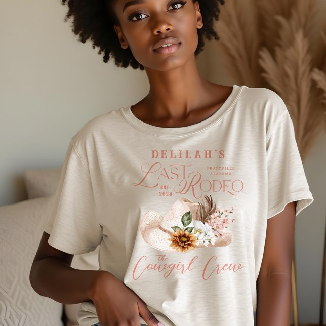 Last Rodeo Chic Cowgirl Hat Western Bridal Party Tri-Blend Shirt (Last Rodeo Chic Cowgirl Boots Western Bridal Party Tri-Blend Shirt)